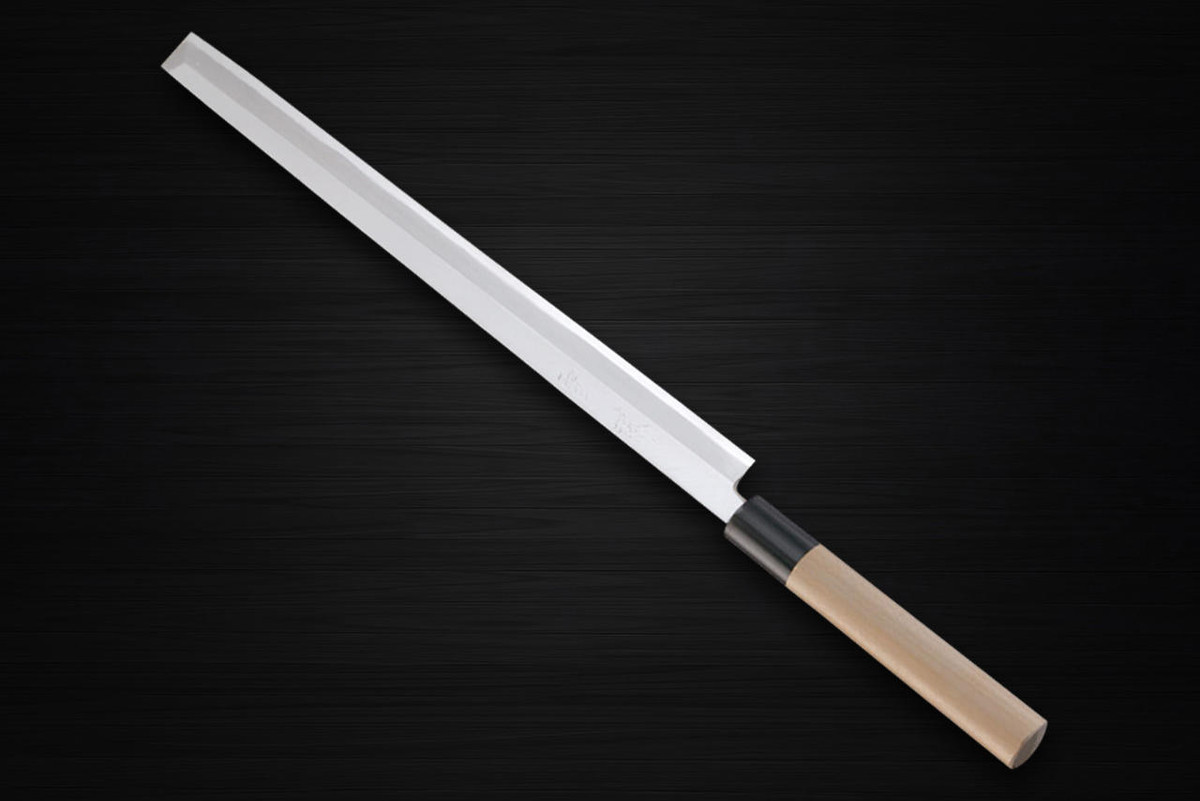 Yukifuji Chu-kasumi Gyokuhaku-ko White Steel Japanese Chefs TakohikiSashimi 330mm