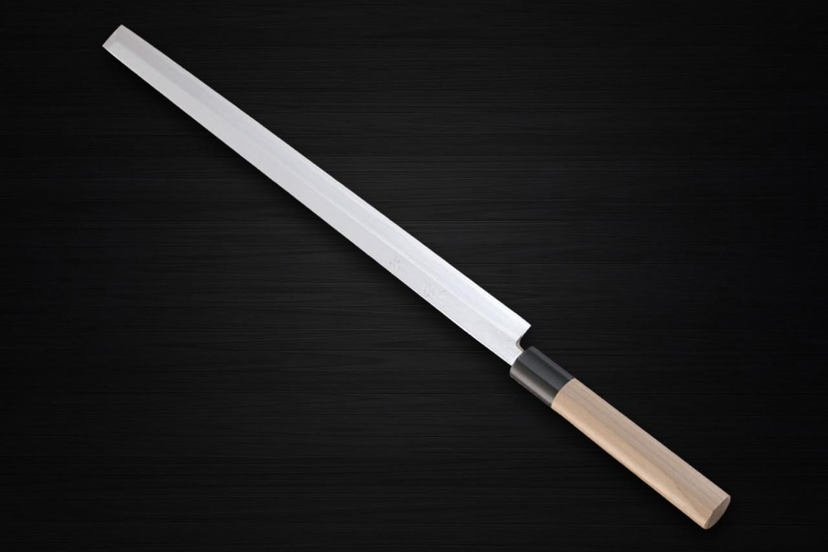Yukifuji Chu-kasumi Gyokuhaku-ko (White Steel) Japanese Chef's Takohiki(Sashimi) 360mm 