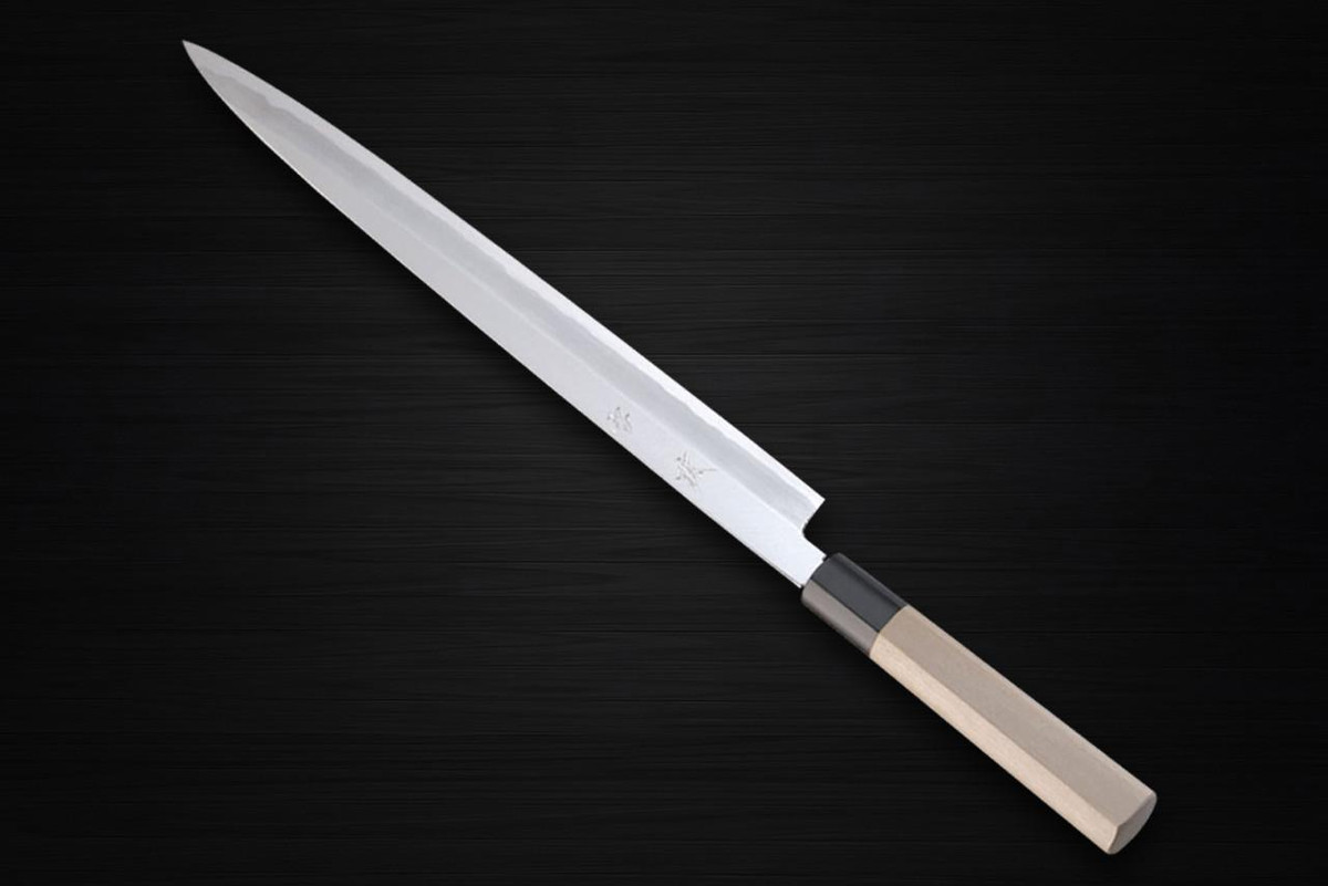 Yukifuji Chu-kasumi Gyokuhaku-ko (White Steel) Japanese Chef's Fuguhiki(Sashimi) 330mm 
