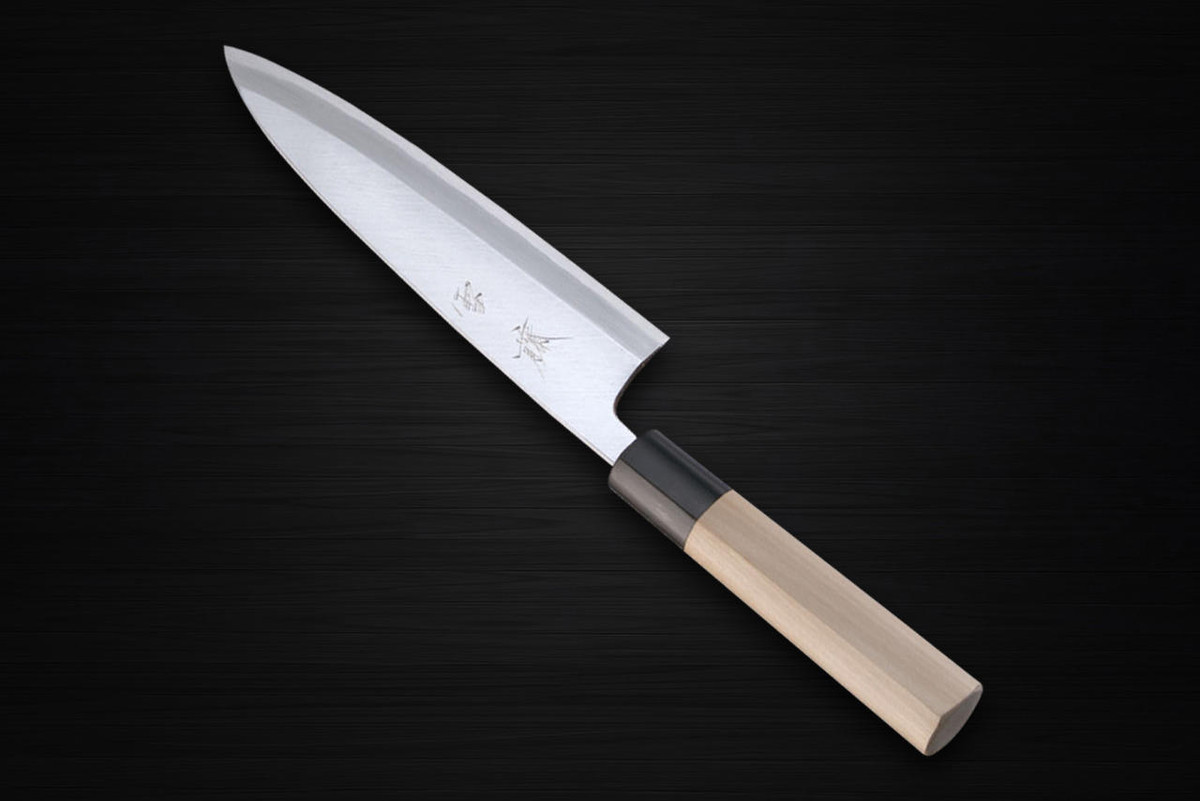 Yukifuji Chu-kasumi Gyokuhaku-ko White Steel Japanese Chefs Mioroshi Deba 180mm