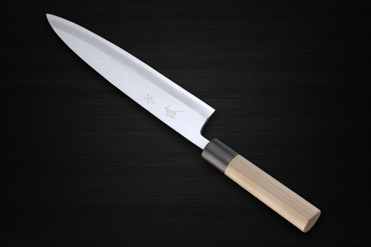 Yukifuji Chu-kasumi Gyokuhaku-ko White Steel Japanese Chefs Mioroshi Deba 240mm