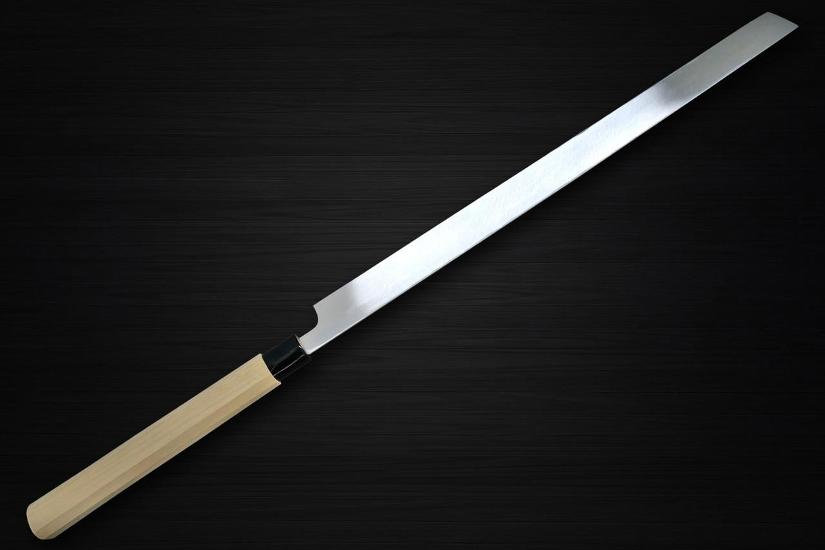 Yukifuji Chu-kasumi Gyokuhaku-ko (White Steel) Japanese Chef's Tuna-Kiri 600mm 