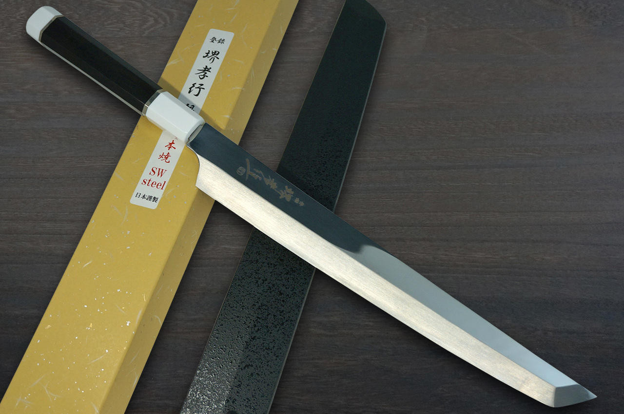 堺孝行银流龙高级本烧日本厨师用咲丸章鱼引（生鱼片） 300mm |日本刀