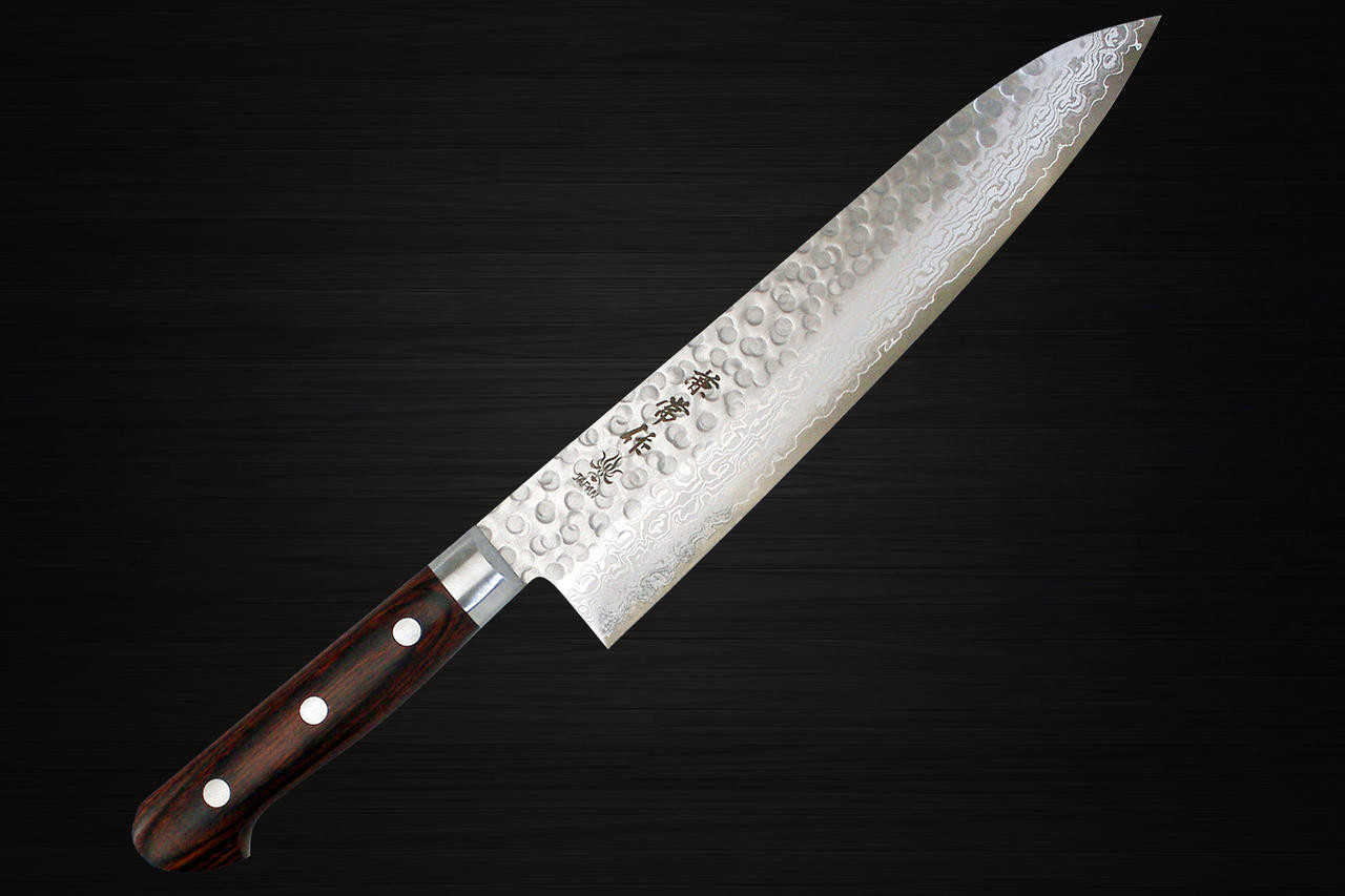 Kanetsune KC-900 VG10 17-Layer Damascus Hammered Japanese Chef's Gyuto  Knife 210mm