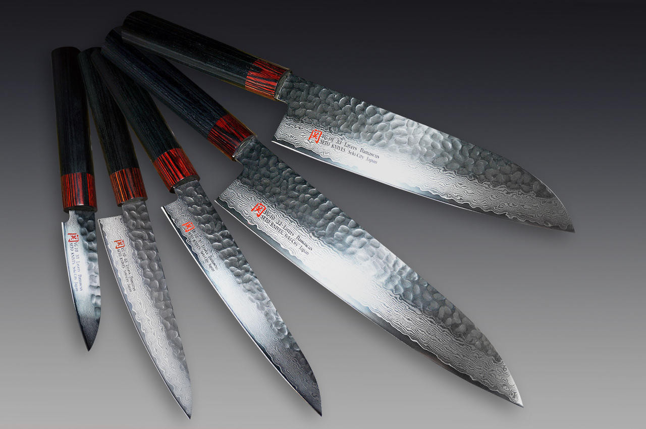 Iseya G-series 33 Layer VG-10 Damascus Japanese Chef's Knife SET (Gyuto -  Santoku - Petty150mm - Petty120mm - Paring)