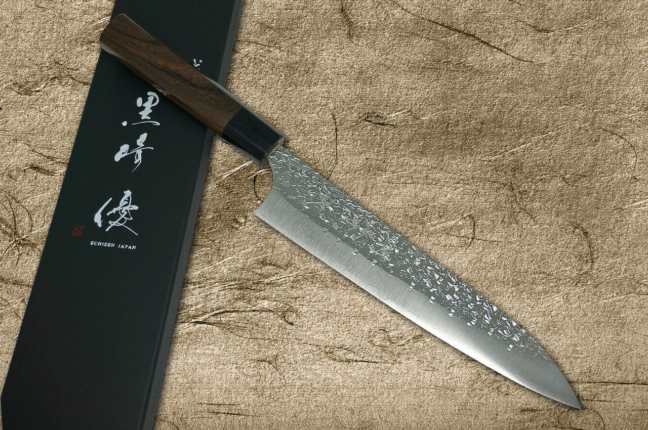 キシリュウオー Yu Kurosaki R2(SG2) Hammered SHIZUKU WA RS8B Japanese Chef's Gyuto