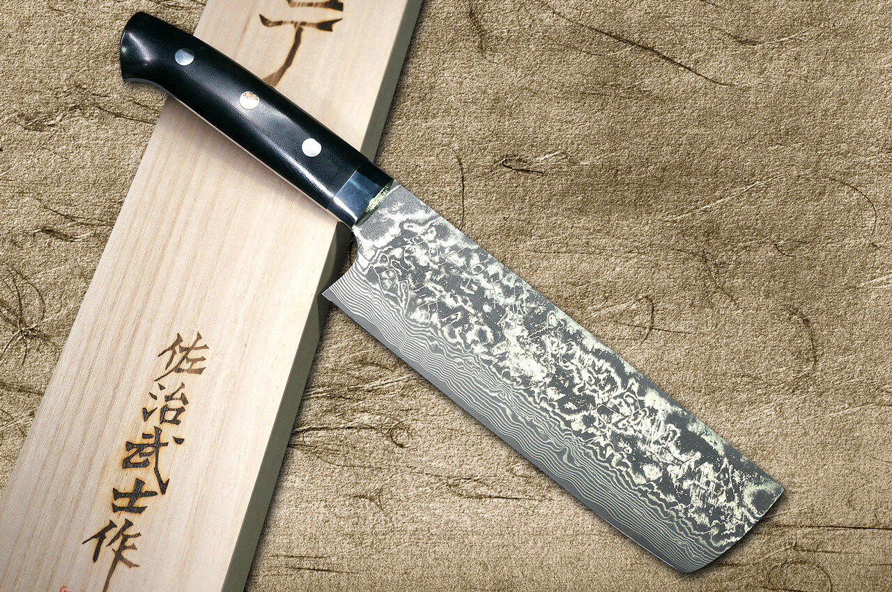 佐治武士R2(SG2) 黑色大马士革MCB 日本厨师的中菜刀(蔬菜) 170mm
