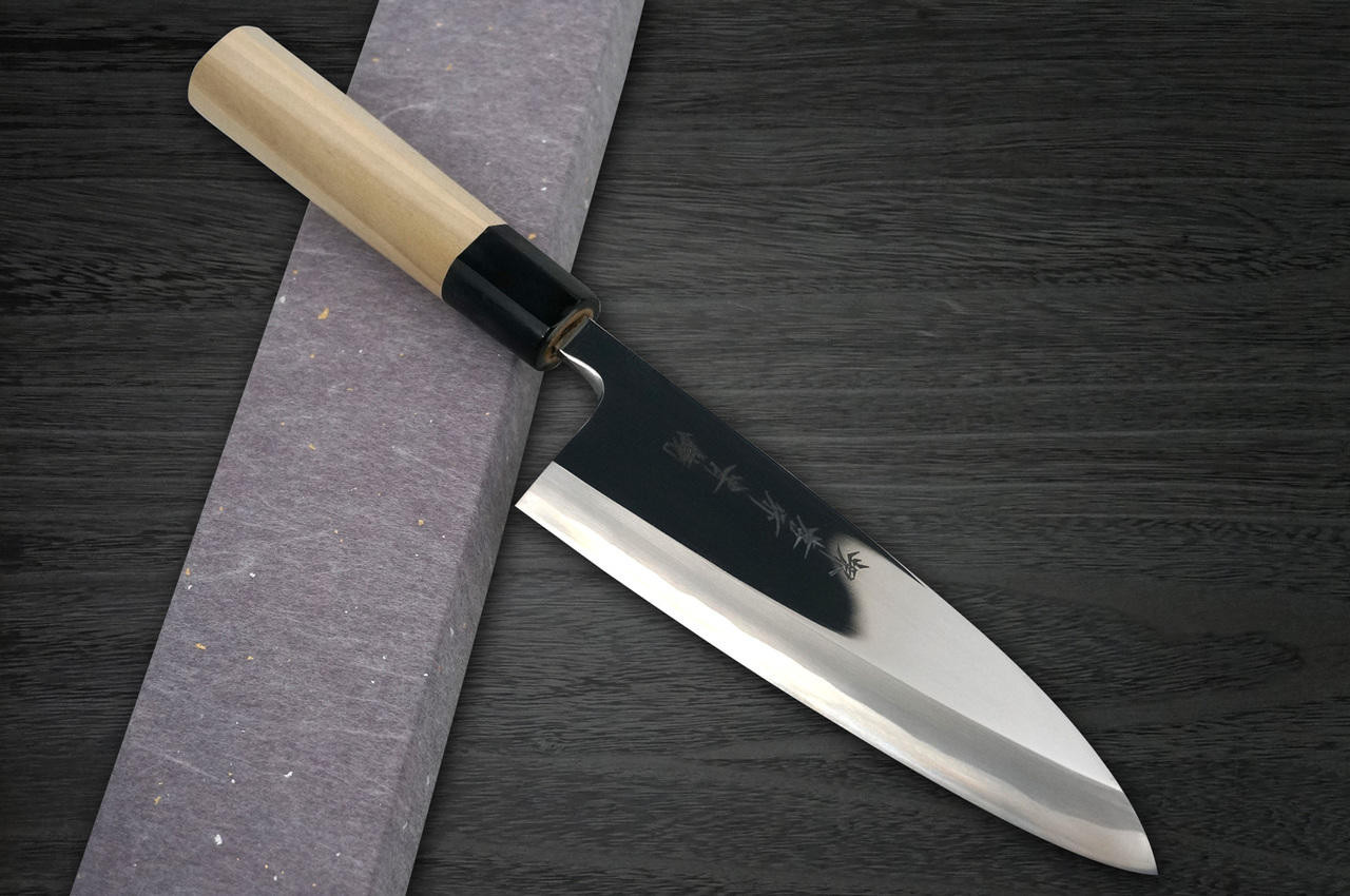 Sakai Takayuki Aoniko Blue 2 Steel Mirror Finish Japanese Chef's Deba Knife  180mm | Japanese knives