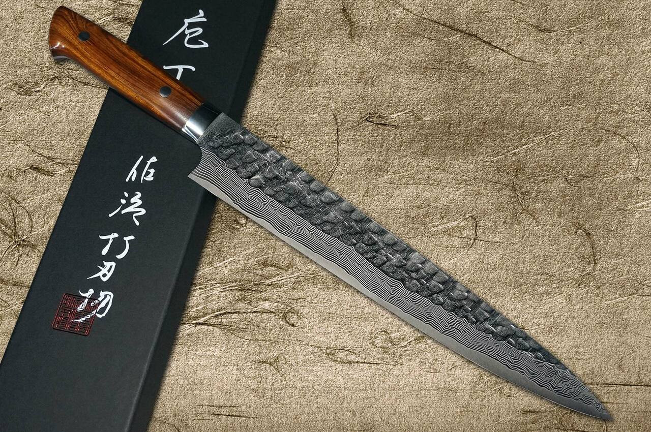 佐治武士VG10 镜面锤打大马士革IRN 日本厨师切片刀（筋引）270mm