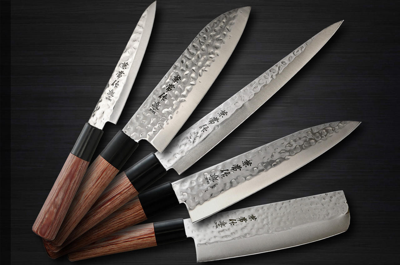 5Pcs/set Professional Chef Knife Paring Utility Santoku Slicing