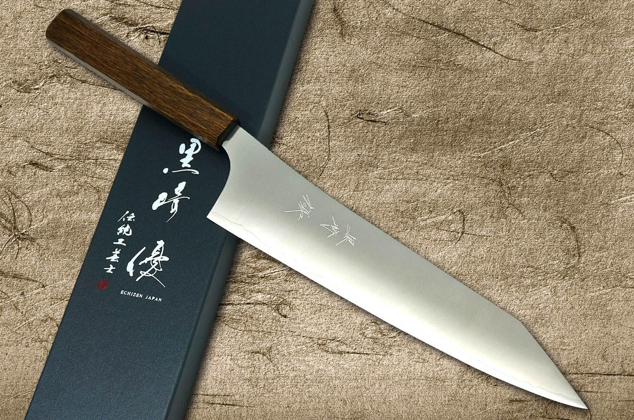 Japanese knives | Yu Kurosaki HAP40 GEKKO WA OK8M Japanese Chef's Gyuto 240mm with Urushi Lacquered Oak Handle