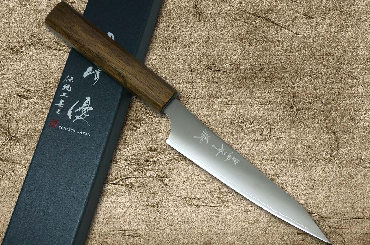 Japanese knives | Yu Kurosaki HAP40 GEKKO WA OK8M Japanese Chef's Petty Knife(Utility) 130mm with Urushi Oak Handle