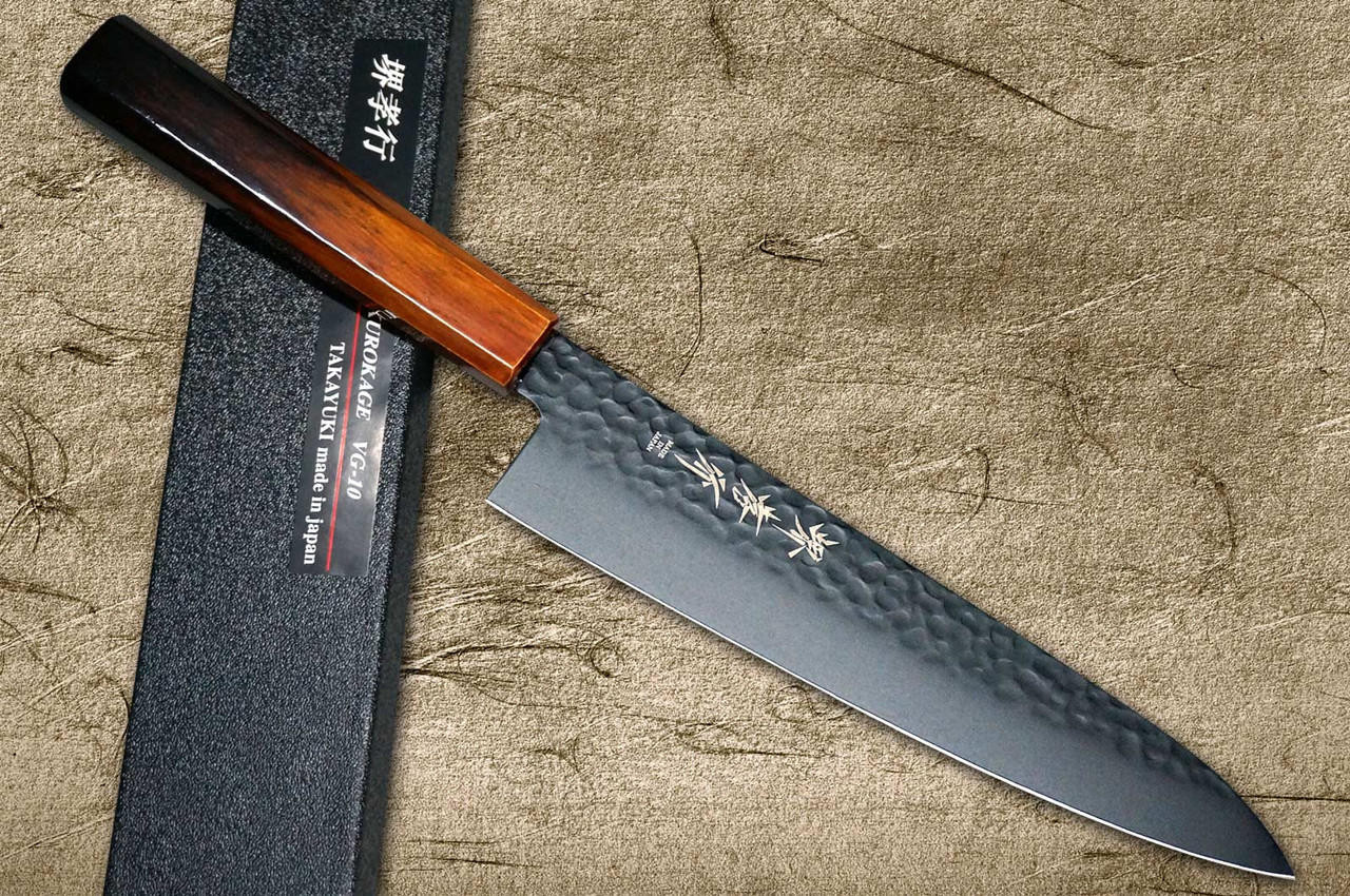Sakai Takayuki Non-Stick Coating VG10 Hammered WA KUROKAGE