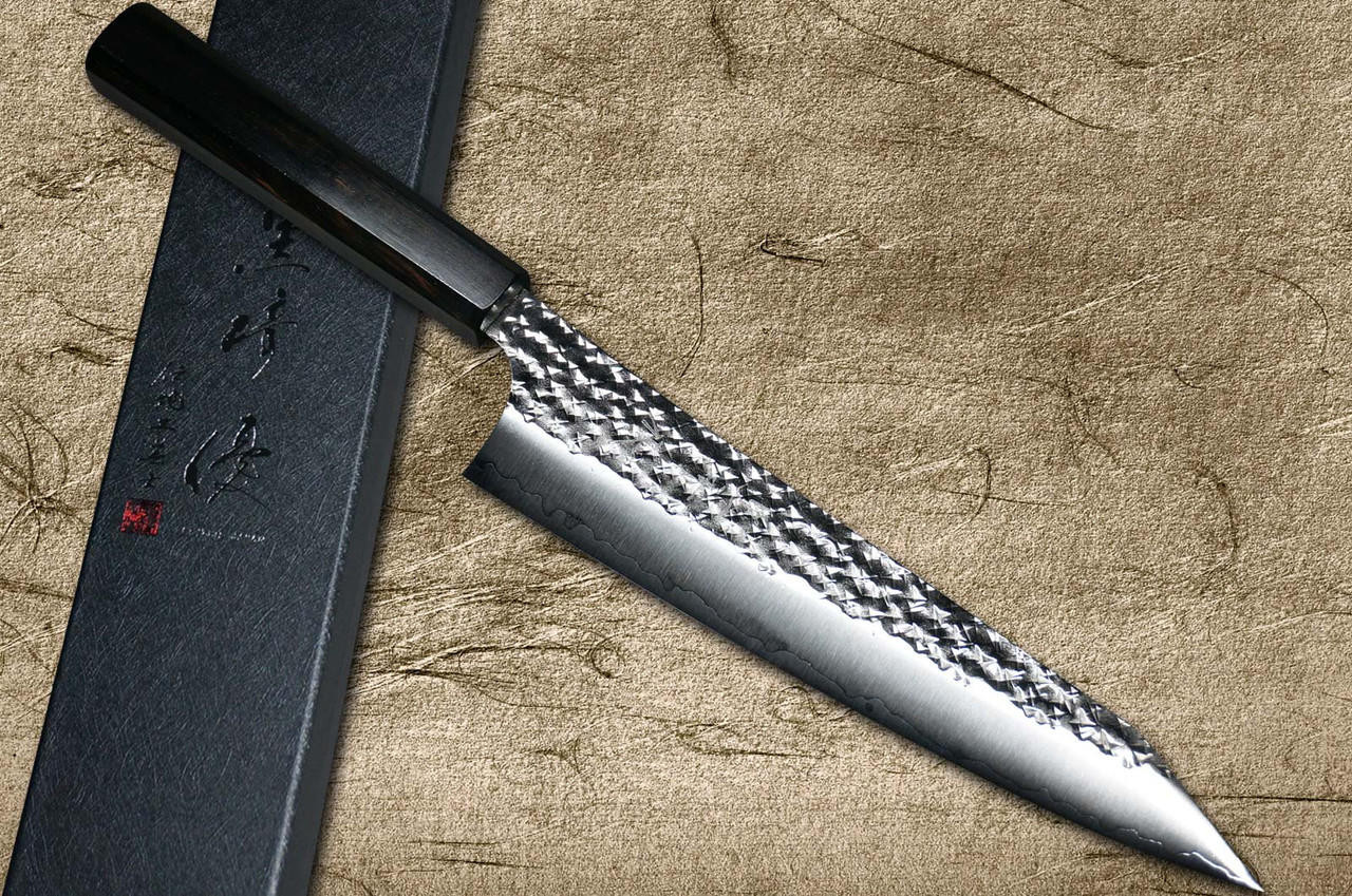 Yu Kurosaki R2(SG2) Hammered SENKO-EI WA EB8N Japanese Chef's Gyuto Knife  210mm with Full Ebony Handle