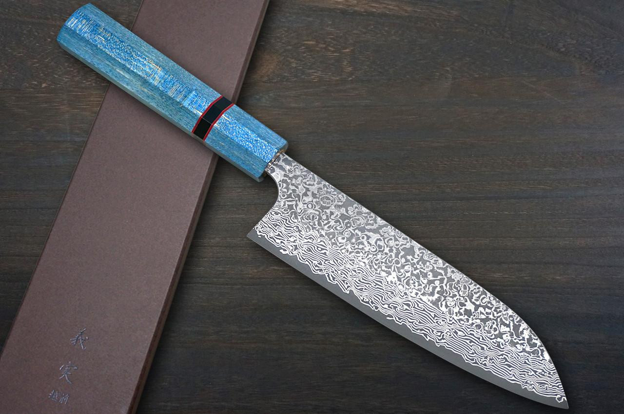 加藤義実63层VG10黑色Damascus STWA 日本厨师用三德刀170毫米
