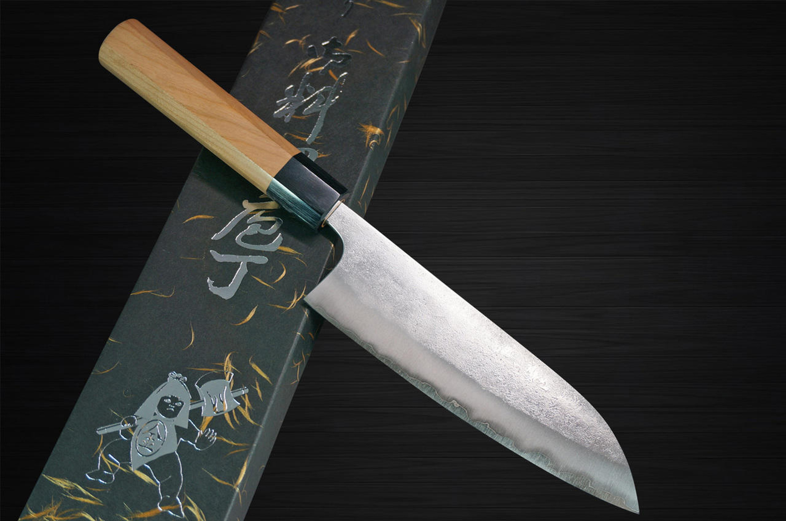 Yoshimi Kato Aogami Super Clad Nashiji Rs Japanese Chefs Santoku Knife