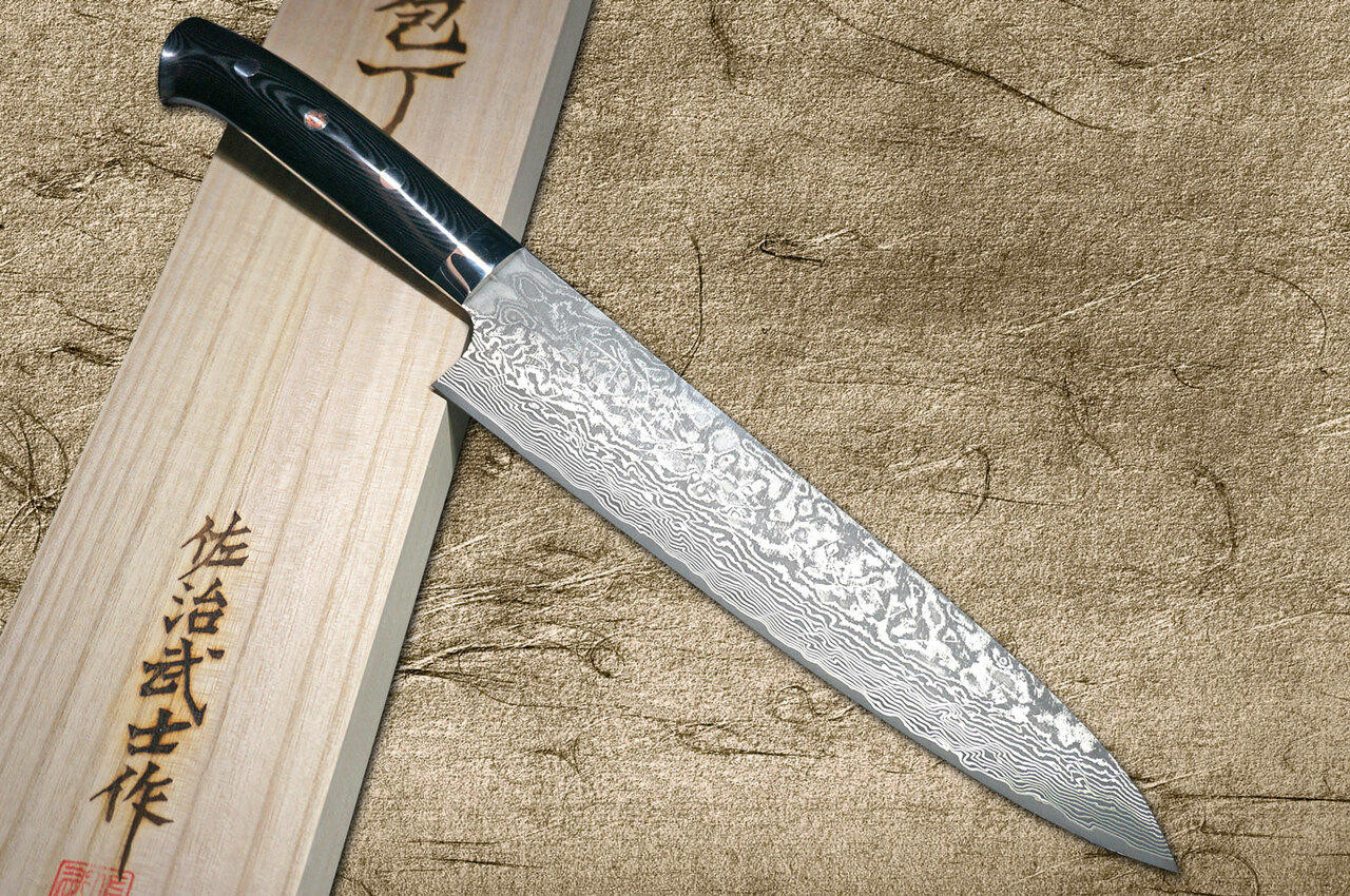 Takeshi Saji R2(SG2) Black Damascus IR Japanese Chef's Gyuto Knife