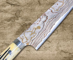 img Takeshi Saji Aogami Colored Damascus DHW-NNM