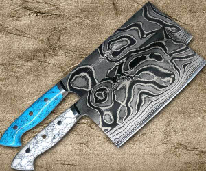 img Keiichi Fujii AUS10 Nickel Damascus Custom TC