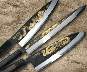 img Sakai Takayuki White Steel Kurouchi Gold-Engraving