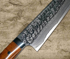 img Takeshi Saji VG10 Mirror Hammered Damascus IRN