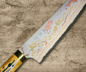 img Takeshi Saji Aogami Colored Damascus Nashiji DHM