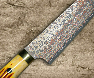 img Takeshi Saji VG10W Colored Damascus Nashiji DHO