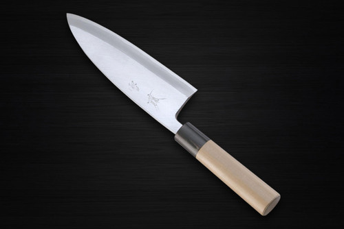 Yukifuji Chu-kasumi Gyokuhaku-ko White Steel Japanese Chefs Deba Knife 180mm