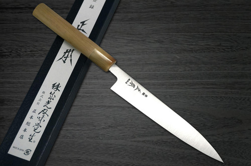 Masamoto KS Honkasumi Gyokuhaku-ko Buffalo Tsuba Japanese Chefs Petty KnifeUtility 165mm KS4216
