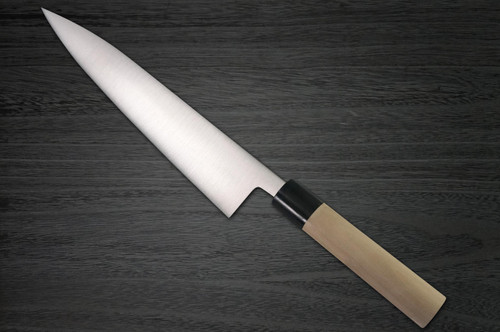 Masamoto KS Honkasumi Gyokuhaku-ko Buffalo Tsuba Japanese Chefs Gyuto Knife 240mm KS3124