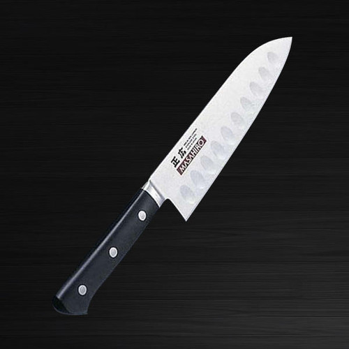 Masahiro MV-H Stainless Honyaki Japanese Chefs Dimpled Santoku Knife 175mm