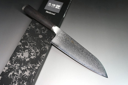 Shikisai MIYAKO 33 Layer Damascus AUS8 Japanese Chefs Santoku Knife 180mm