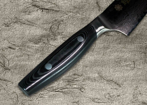 Yaxell YO-U 37-Layer VG-10 Damascus Hammered Japanese Chefs Santoku Knife 165mm