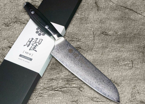 Yaxell YO-U 69-Layer VG-10 Damascus Japanese Chefs Santoku Knife 165mm