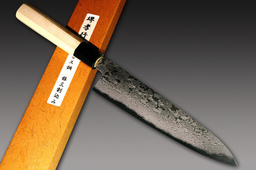 Sakai Takayuki 33-Layer VG10 Damascus Hammered Wa Japanese Chef's Gyuto Knife 240mm