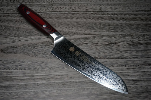 Yaxell YO-U 101-Layer SG2 Damascus Japanese Chefs Santoku Knife 165mm