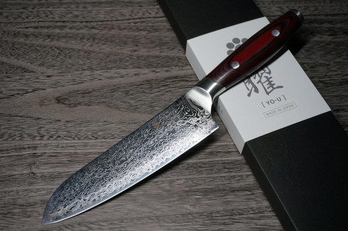 Yaxell YO-U 101-Layer SG2 Damascus Japanese Chefs Santoku Knife 165mm