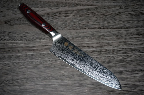 Yaxell YO-U 101-Layer SG2 Damascus Japanese Chefs Santoku Knife 145mm