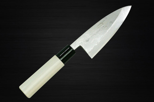 Kanetsune KC-500 White Steel 11-Layer Damascus Japanese Chefs Deba Knife 120mm