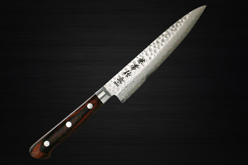 Kanetsune KC-900 VG10 17-Layer Damascus Hammered Japanese Chefs Petty KnifeUtility 140mm