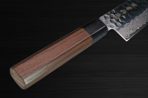 Kanetsune KC-910 AUS10 45-Layer Damascus Hammered Japanese Chefs Santoku Knife 185mm