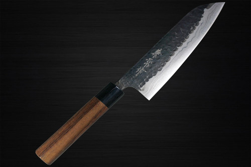 Kanetsune KC-930 Aogami No.2 Damascus Kurouchi Japanese Chefs Santoku Knife 165mm