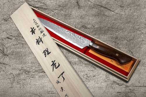 Shigeki Tanaka 33-Layer R2(SG2) Damascus IR Japanese Chef's Slicer(Sujihiki) 240mm with Desert Ironwood Handle 