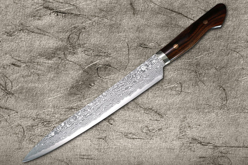 Shigeki Tanaka 33-Layer R2(SG2) Damascus IR Japanese Chef's Slicer(Sujihiki) 240mm with Desert Ironwood Handle 