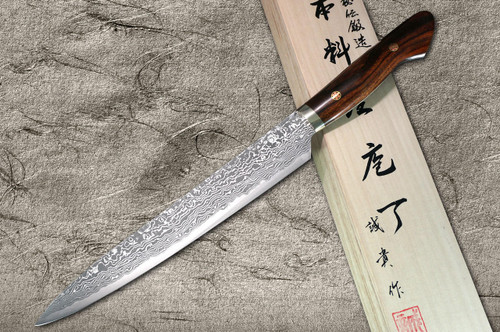 Shigeki Tanaka 33-Layer R2(SG2) Damascus IR Japanese Chef's Slicer(Sujihiki) 240mm with Desert Ironwood Handle 