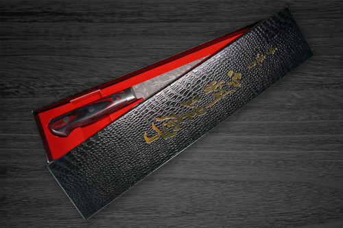 Yoshimi Kato 63 Layer VG10 Black Damascus PW Japanese Chefs Gyuto Knife 180mm with Laminated Wood Handle
