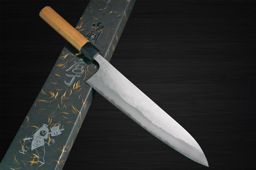Yoshimi Kato Aogami Super Clad Nashiji AC Japanese Chef's Gyuto