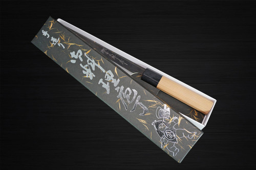 Yoshimi Kato Aogami Super Clad Kurouchi AC Japanese Chef's Petty Knife(Utility) 120mm with Black Cherry Octagonal Handle 