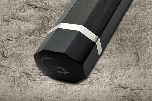 Sakai Takayuki Ginmaki Mirrored Honyaki Blue Steel Japanese Chefs YanagibaSashimi 300mm with Pure-Silver Ringed Ebony Handle in Paulownia Box