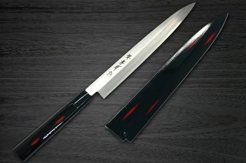 Sakai Takayuki Shikisai Kasumitogi White steel Japanese Chefs YanagibaSashimi 210mm Akebono with Saya Sheath